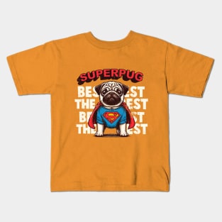 Superpug The Best Cartoon Art Illustration Dog Kids T-Shirt